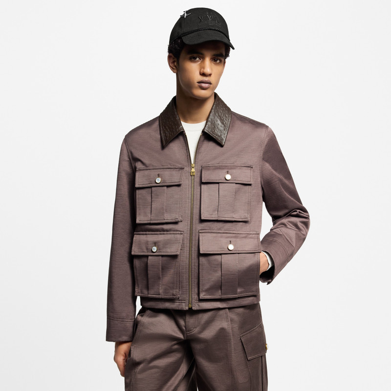 Leather Collar Chic Safari Blouson 2