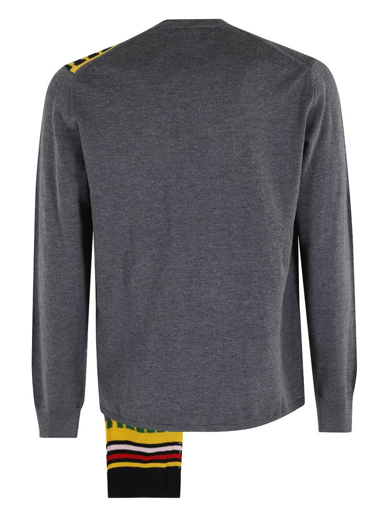 Comme des Garçons SHIRT stripe-panel sweater outlook