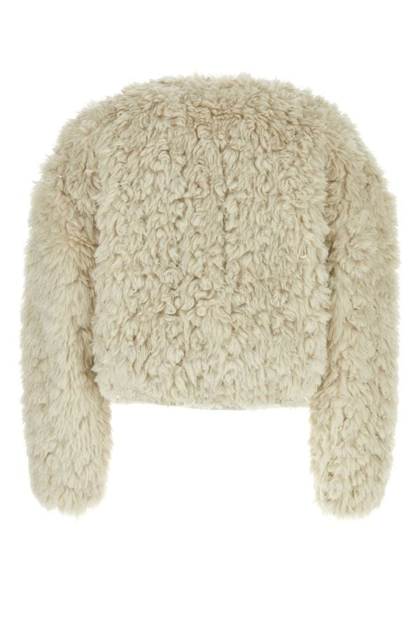 Ivory eco fur coat - 2