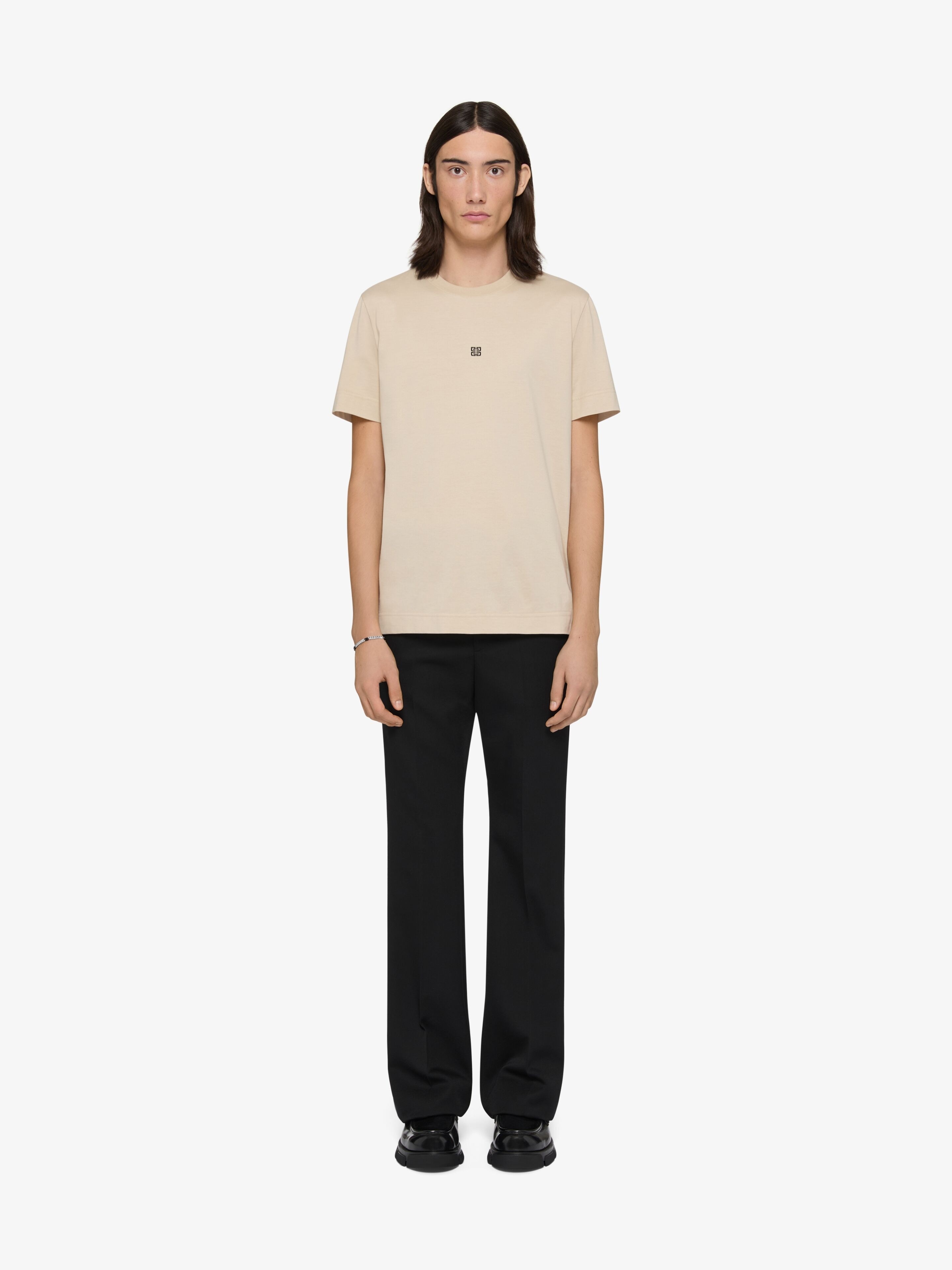 SLIM FIT T-SHIRT IN COTTON WITH 4G EMBROIDERY - 2