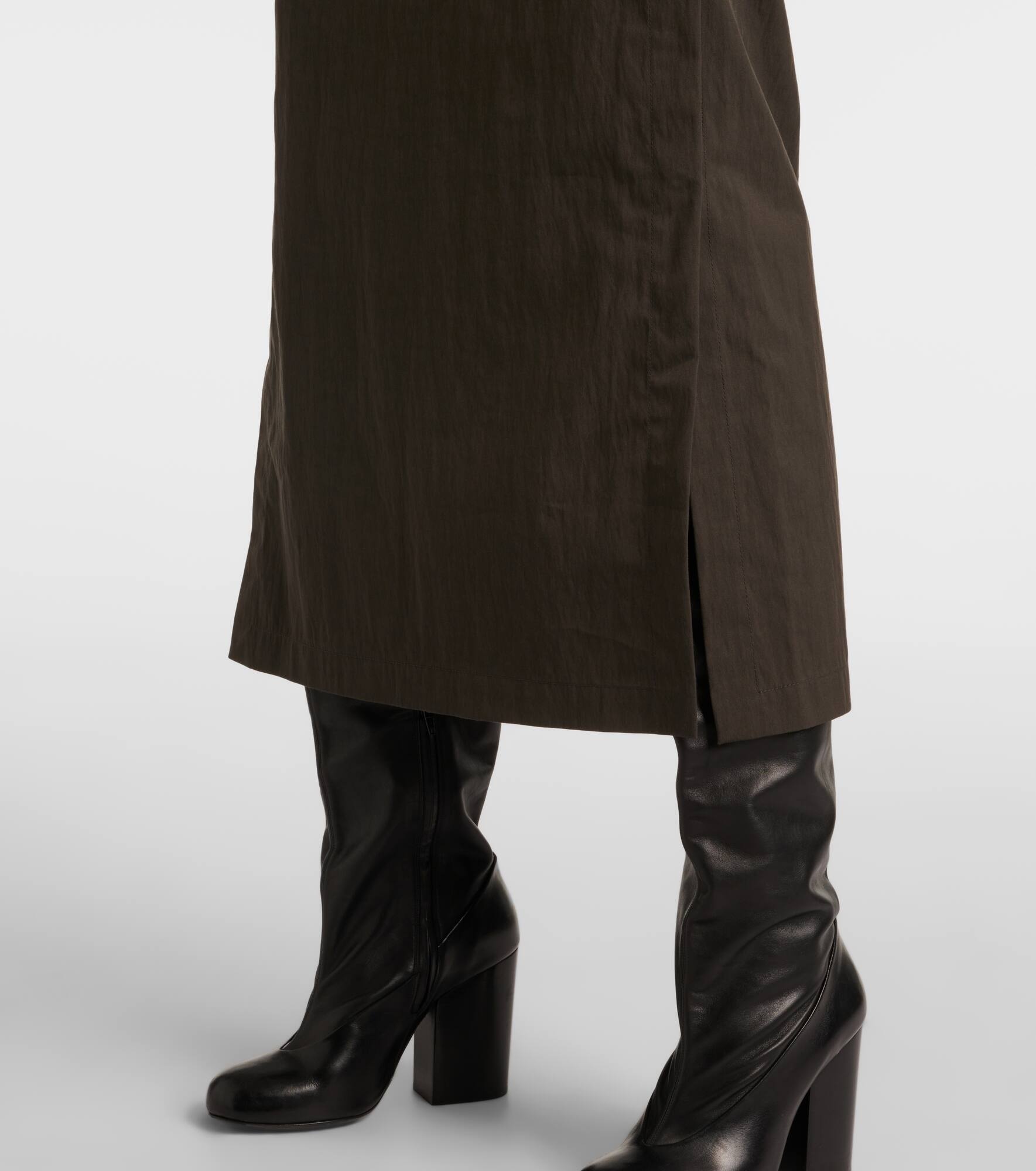 Cotton-blend midi skirt - 5