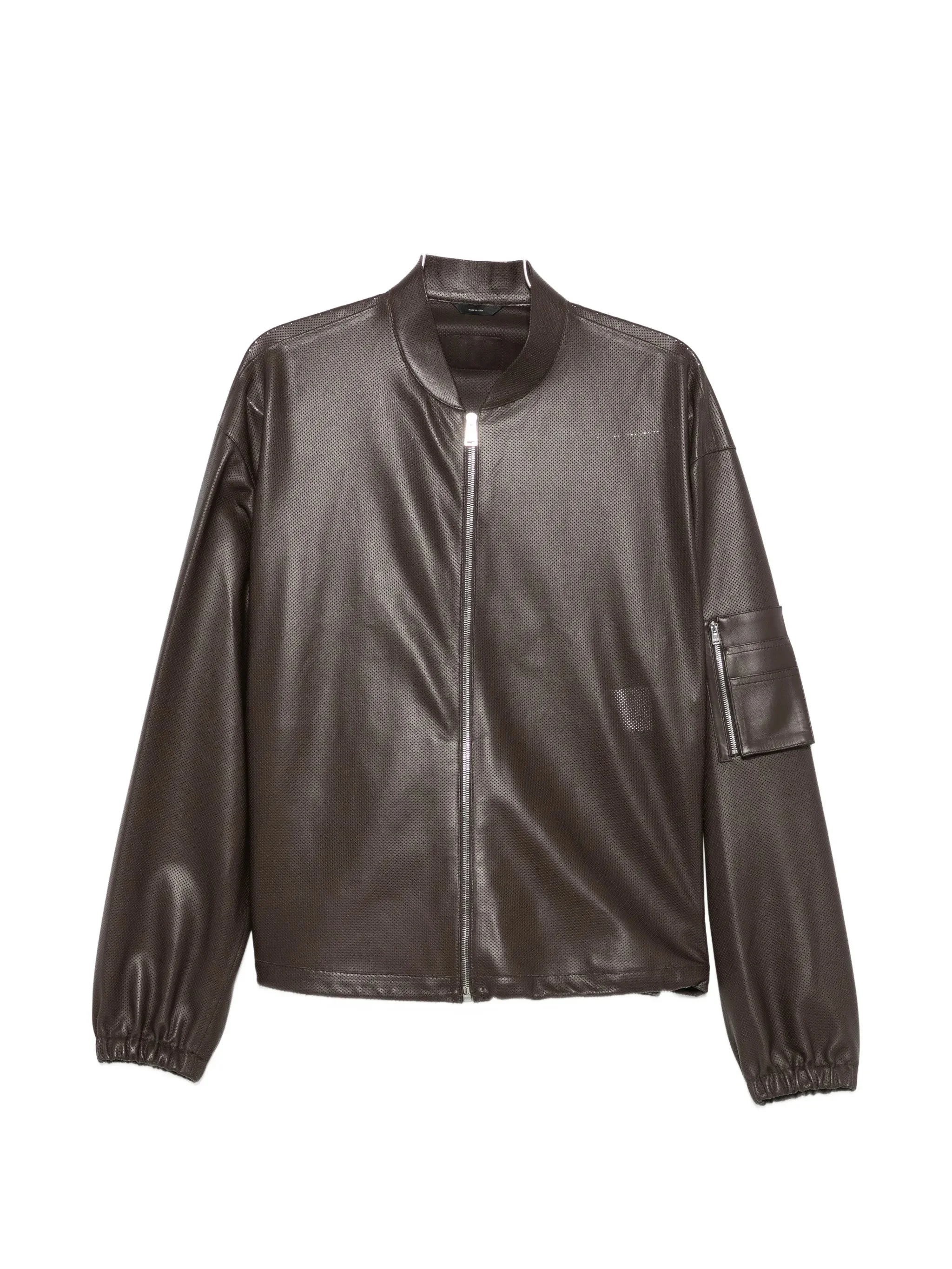 perforated-leather blouson jacket - 1