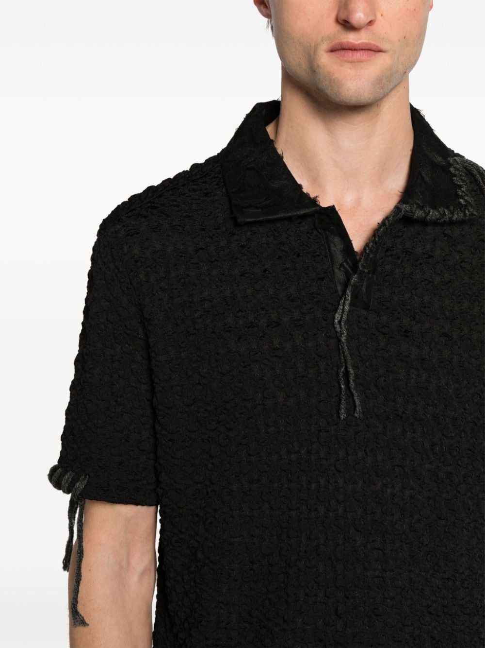 bubble-knit polo shirt - 5