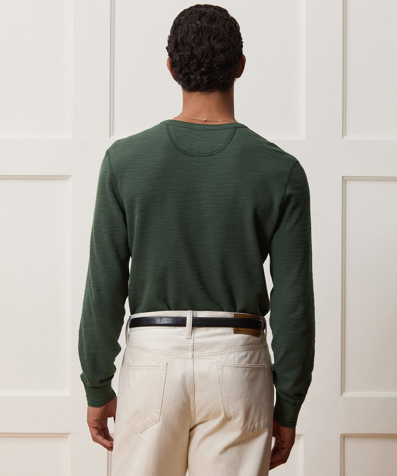 Lightweight Mini Waffle Henley 5