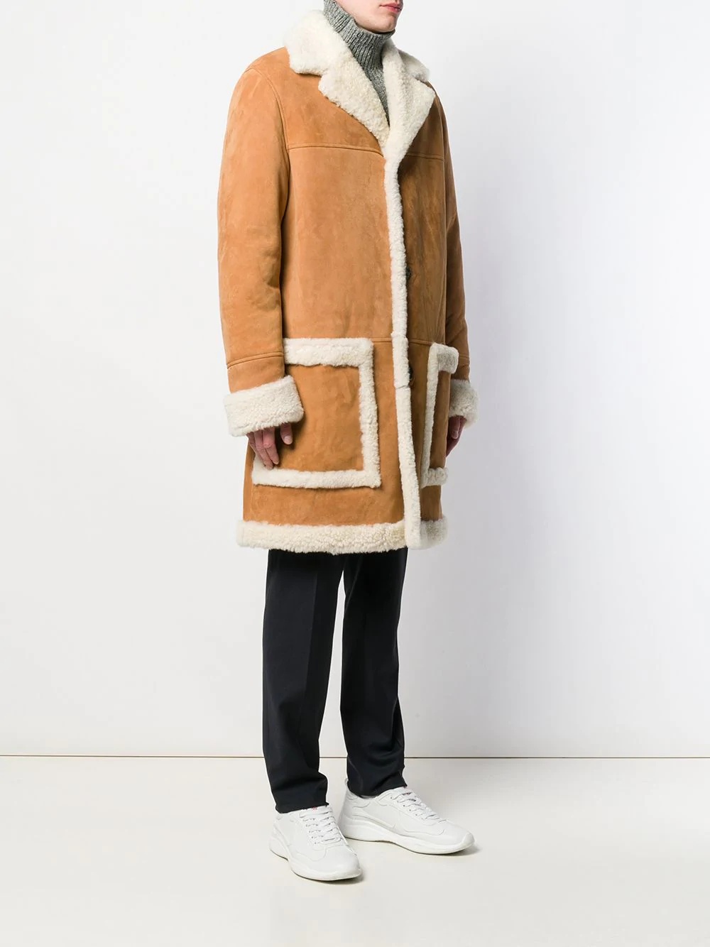 shearling overcoat - 3