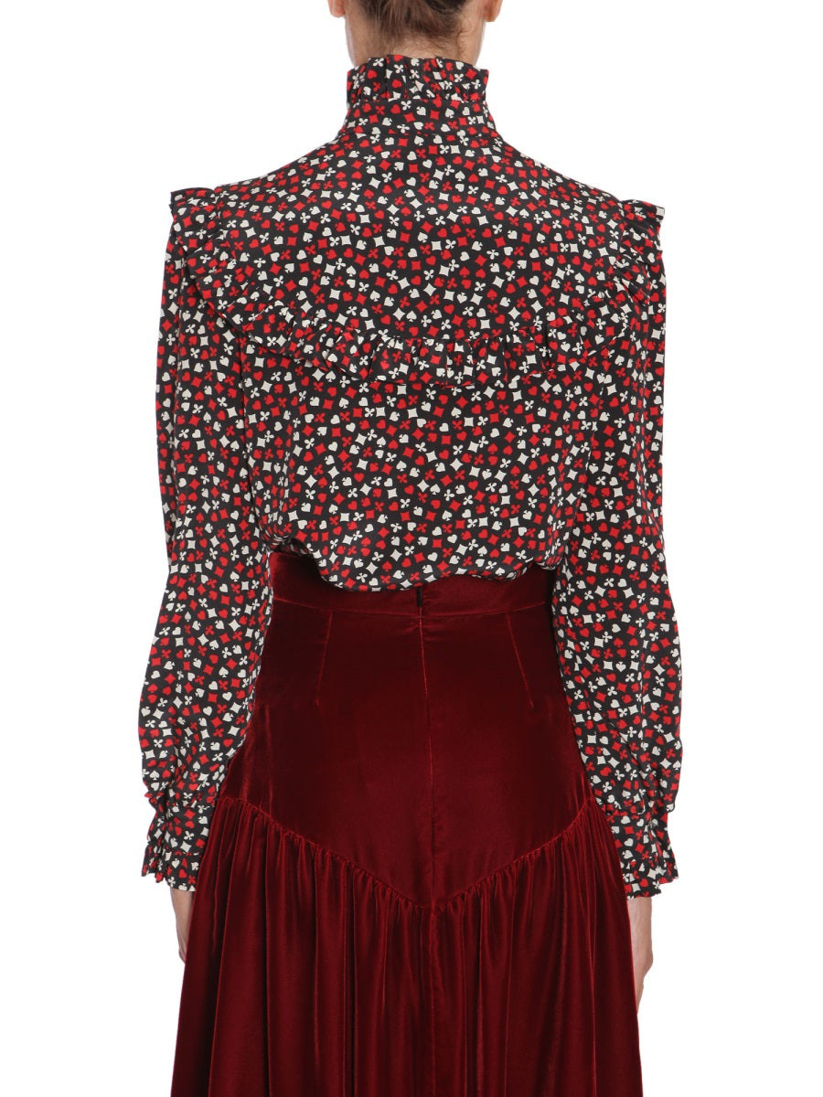 Saint Laurent Women Stand Up Collar Blouse - 5