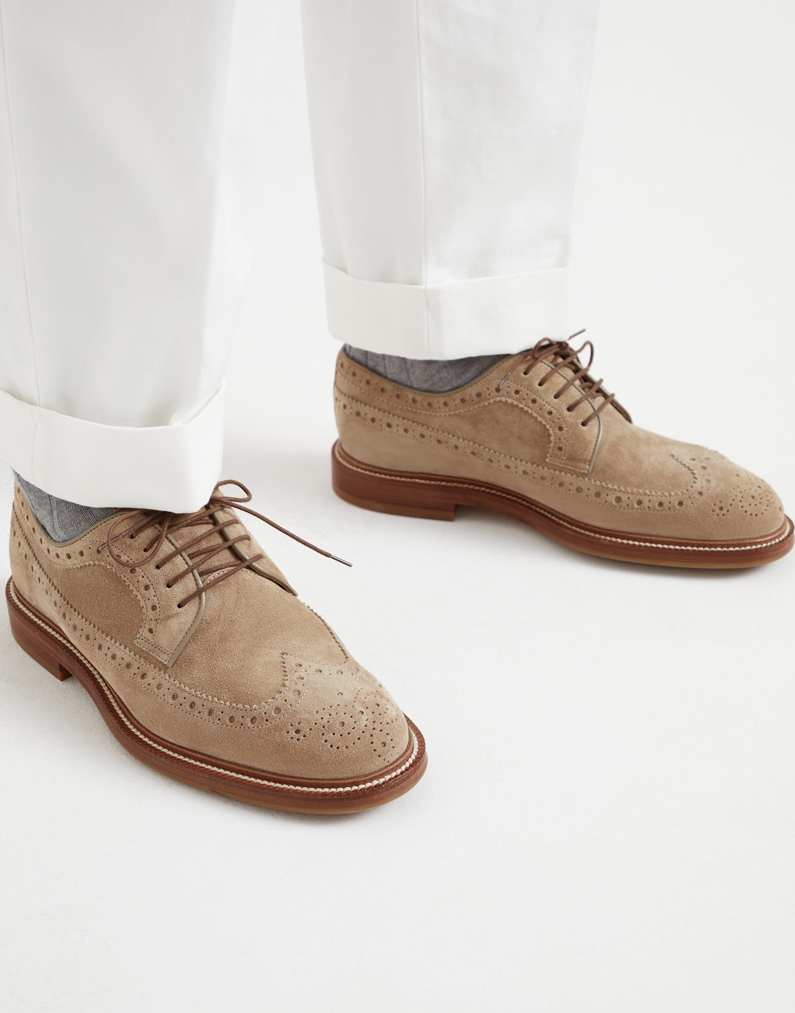 Suede longwing brogues - 4