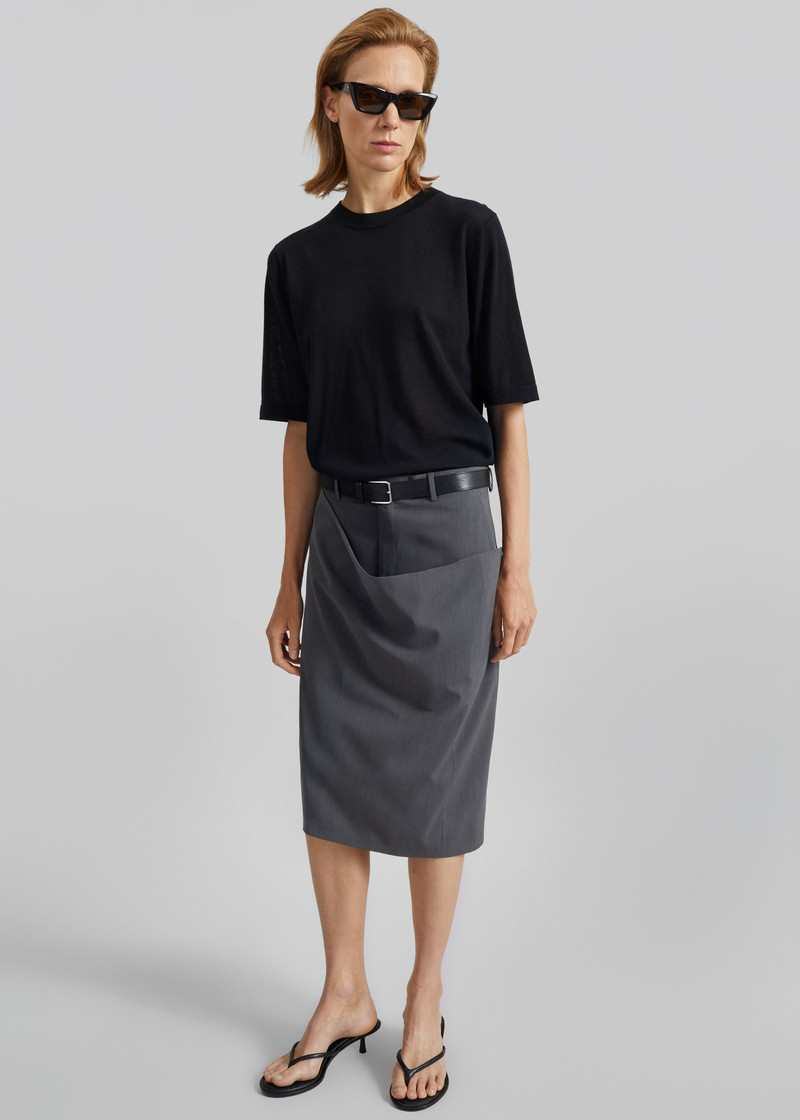 Bettter Draped Side Skirt - Grey 1