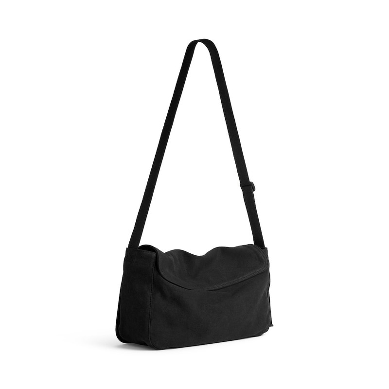 Men's Tape Type Flap Messenger Bag Small in Black/red 3