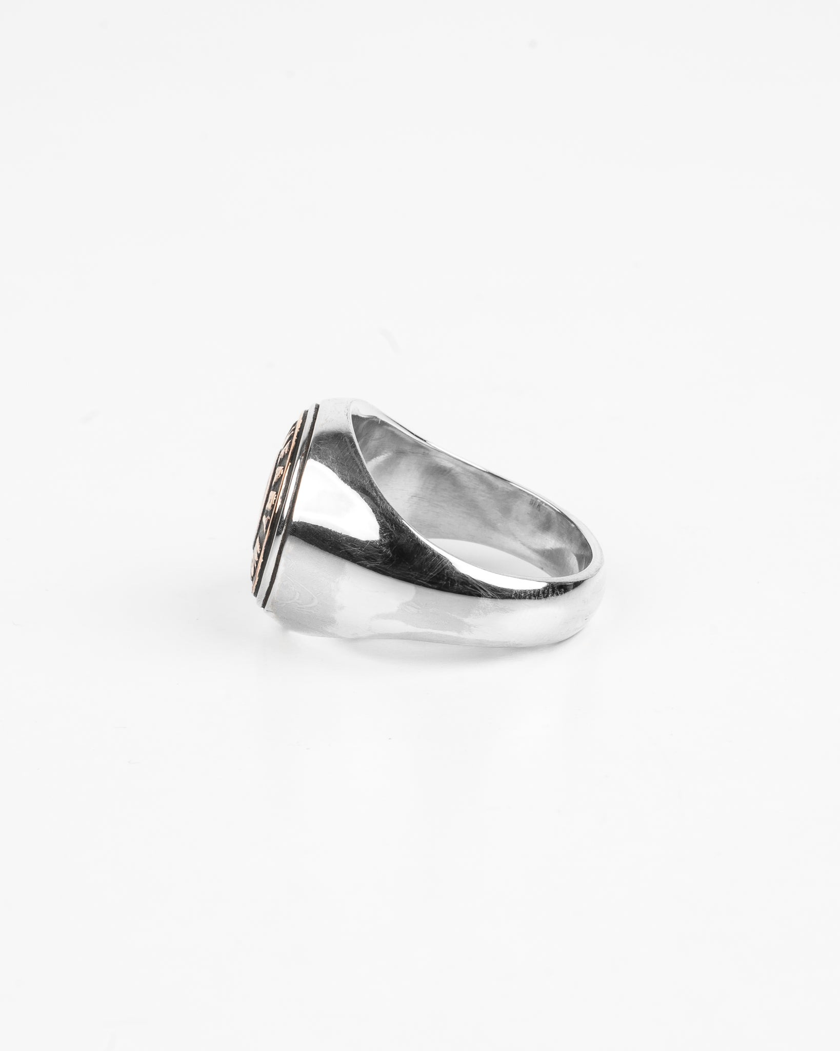 Iron Heart Button Ring - Sterling Silver - 4