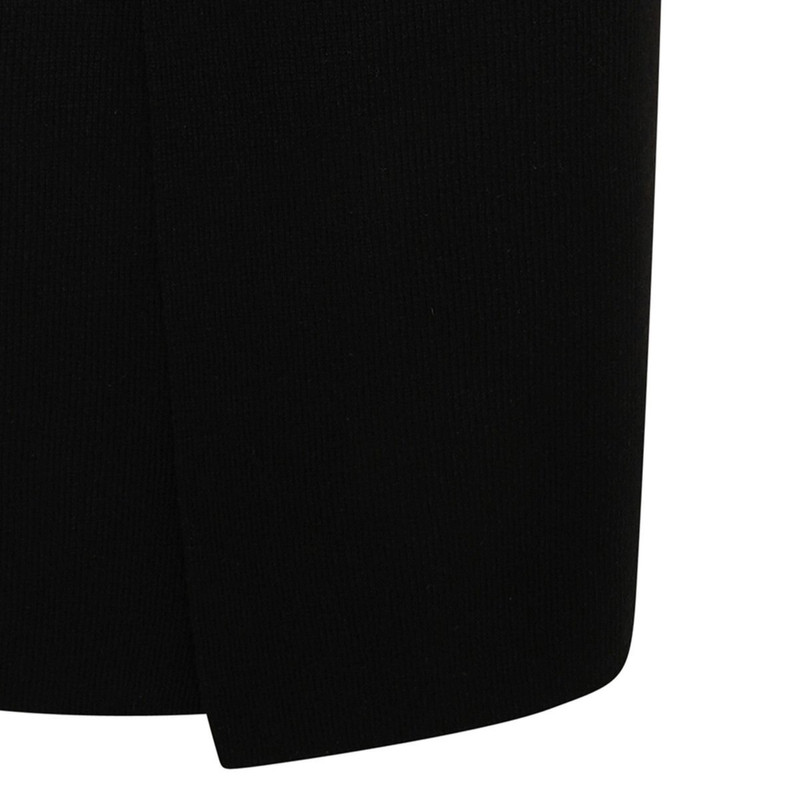 Double-Breasted Knitted Coat in Black 3