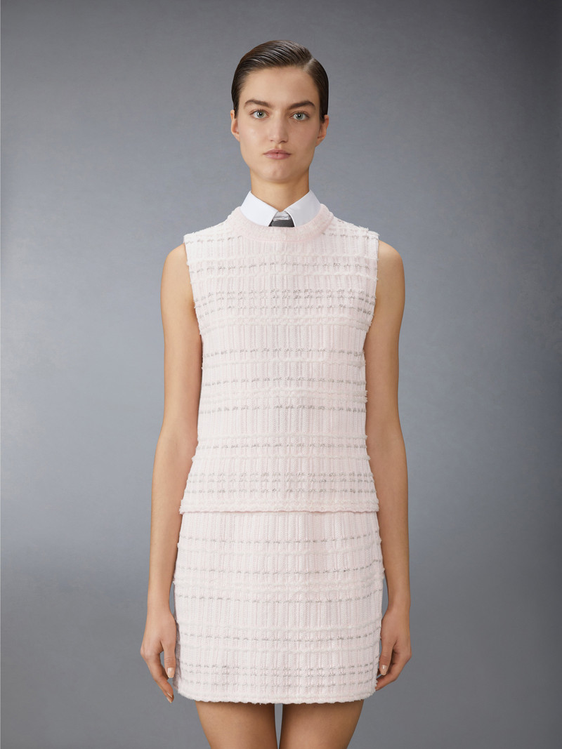 Thom Browne SEERSUCKER KNIT TWEED JACQUARD SHELL TOP outlook