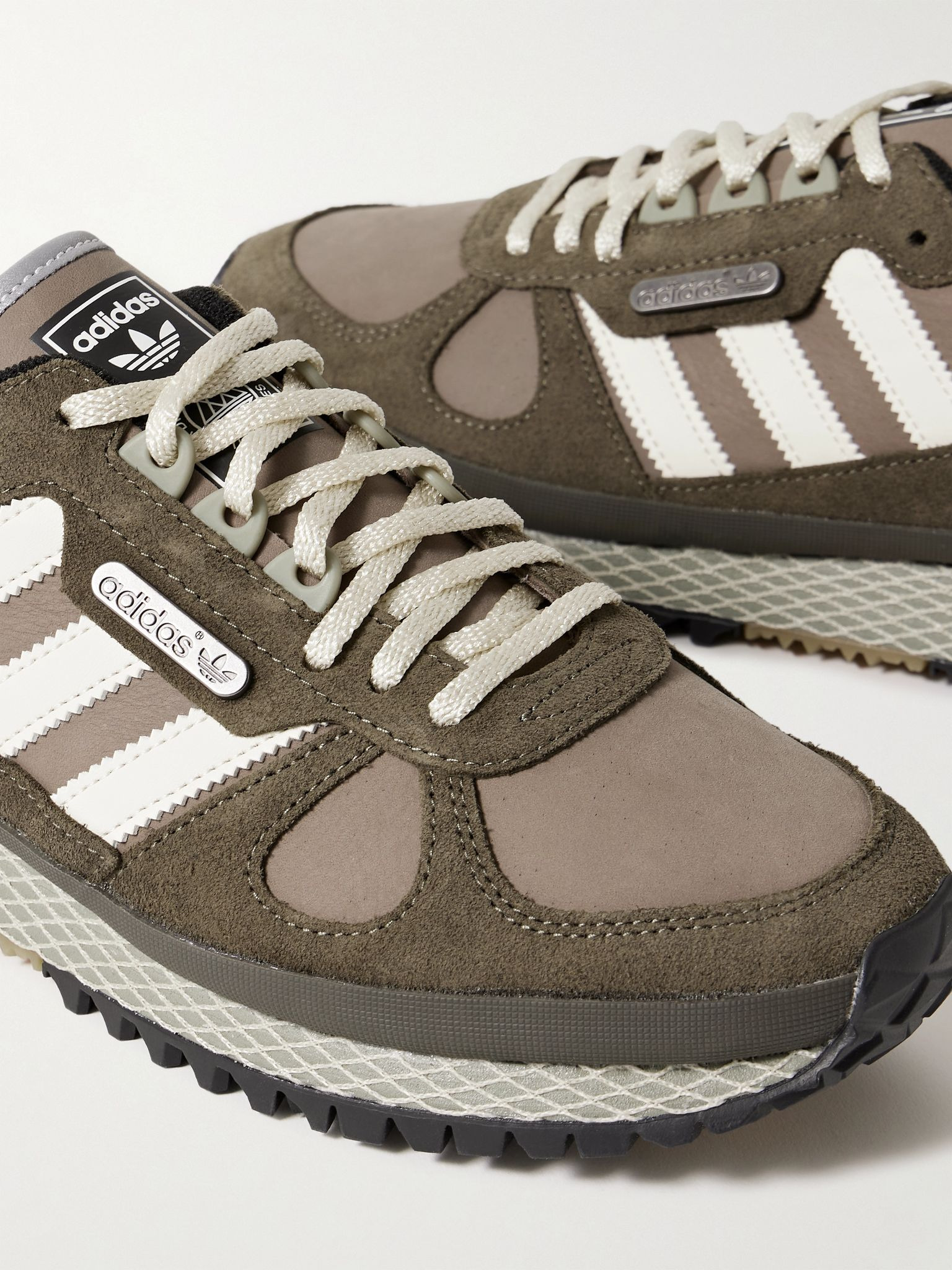 NY II Outdoor Spezial Suede and Leather-Trimmed Nubuck Sneakers Army green - 5