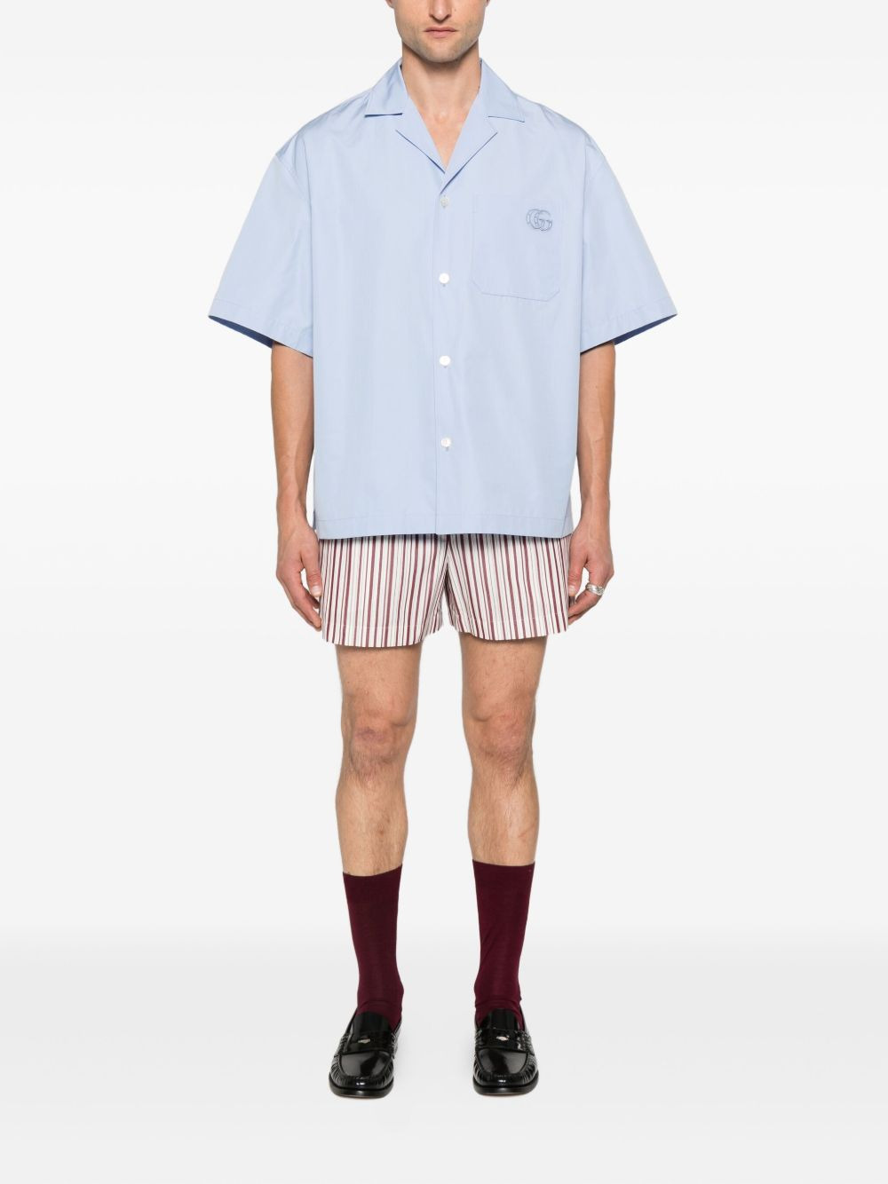 striped cotton shorts - 2