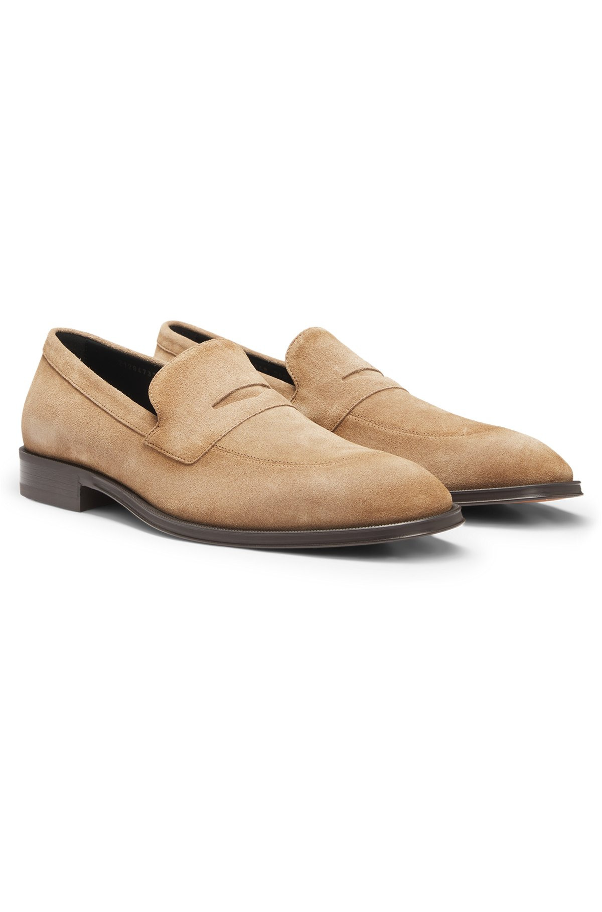 ITALIAN-MADE SUEDE LOAFERS WITH PENNY TRIM - 2