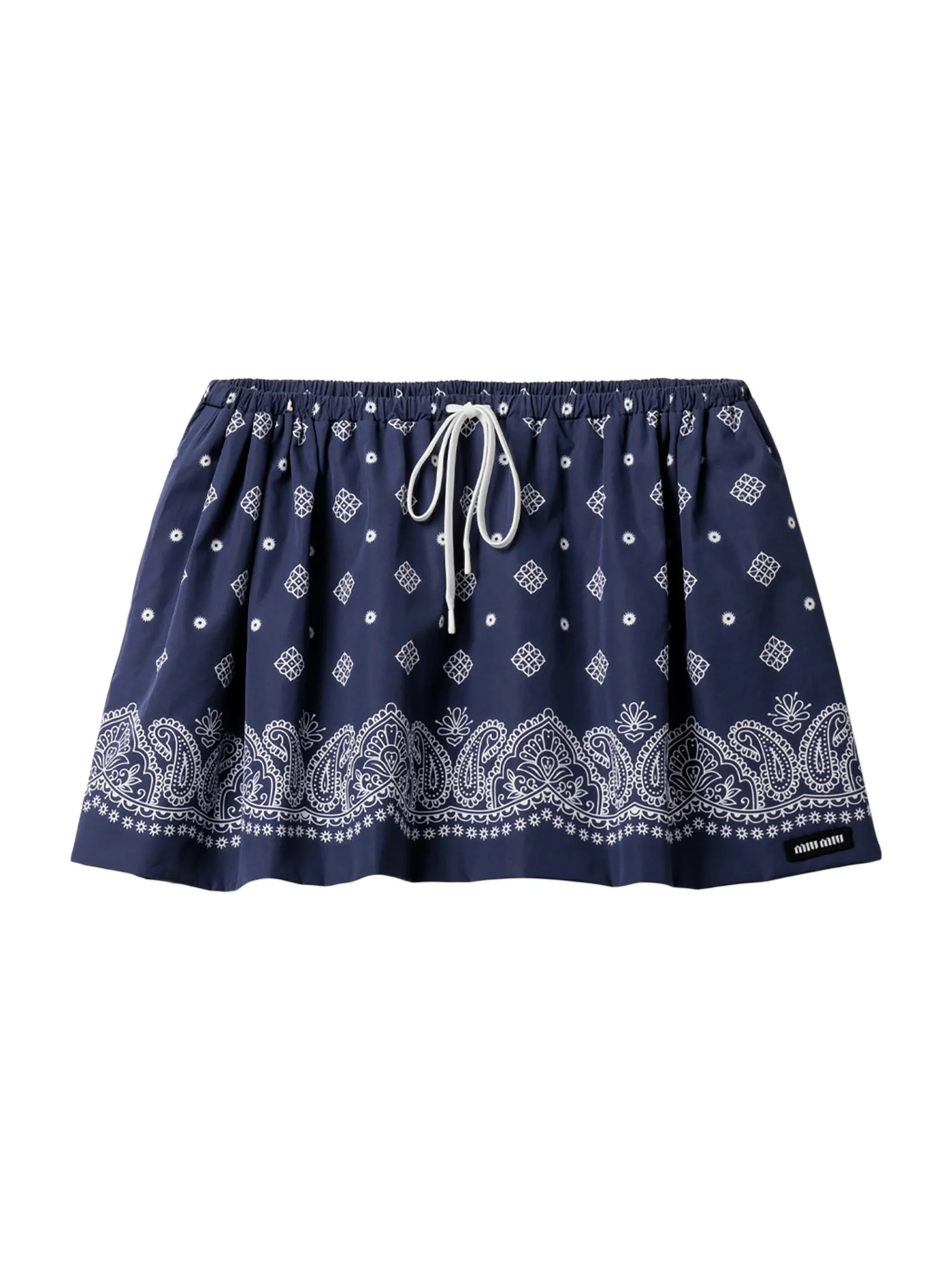 Women's Bandana Print Poplin Miniskirt - Blue - 1