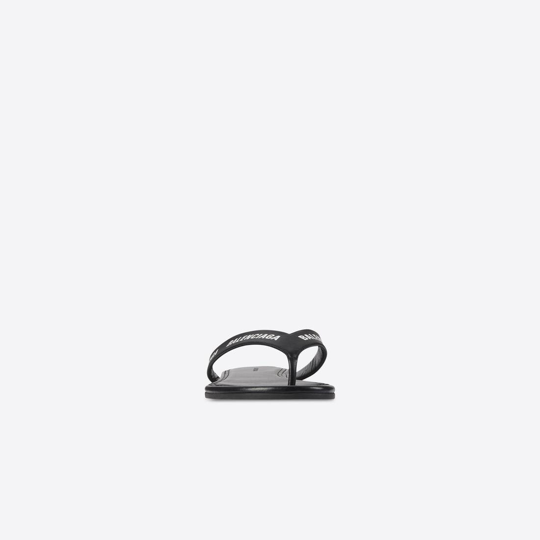 Women's Allover Logo Round Thong Sandal in Black/white - 3