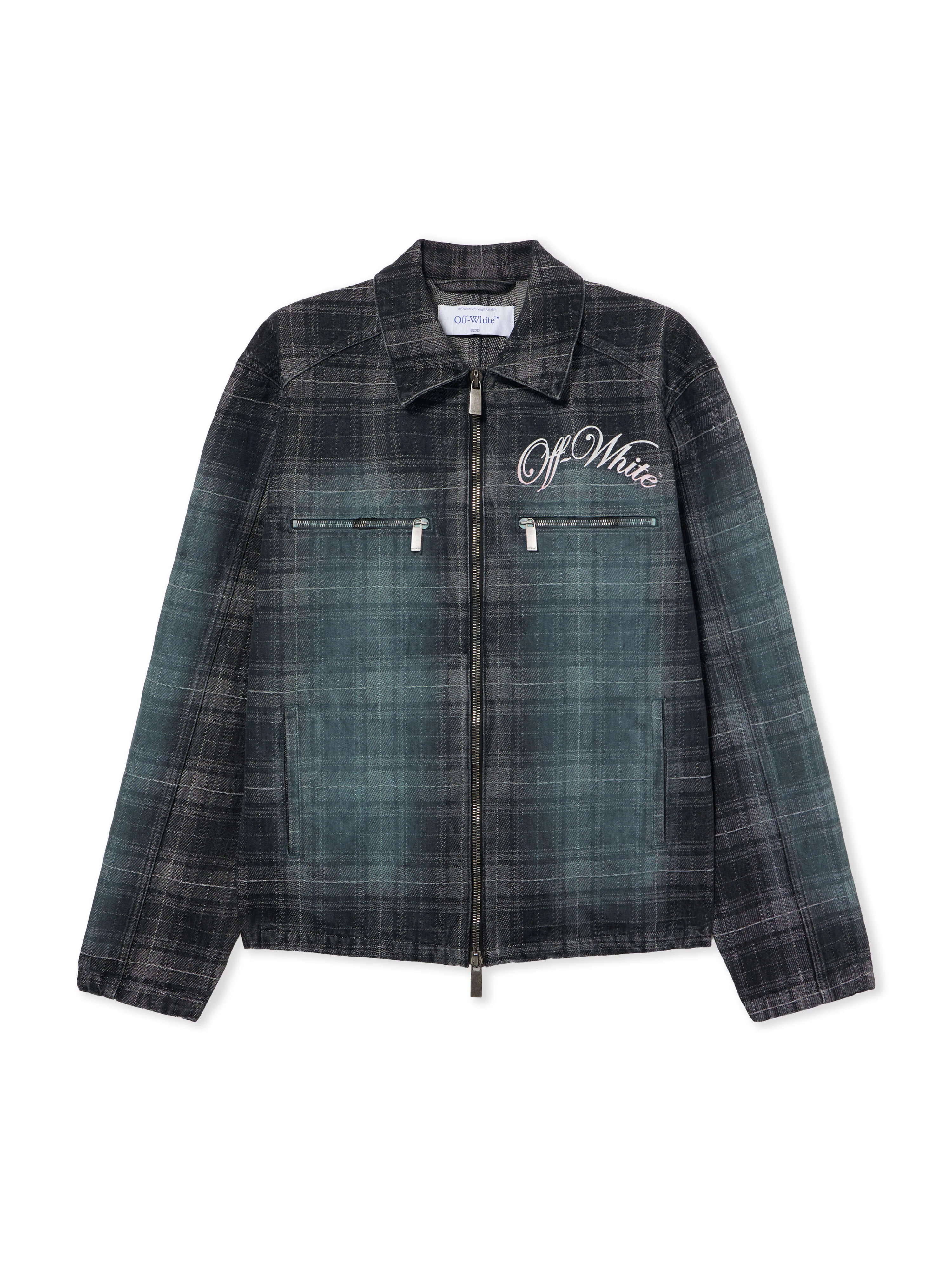 Check Jacquard Skate Coach Denim Jacket - 1