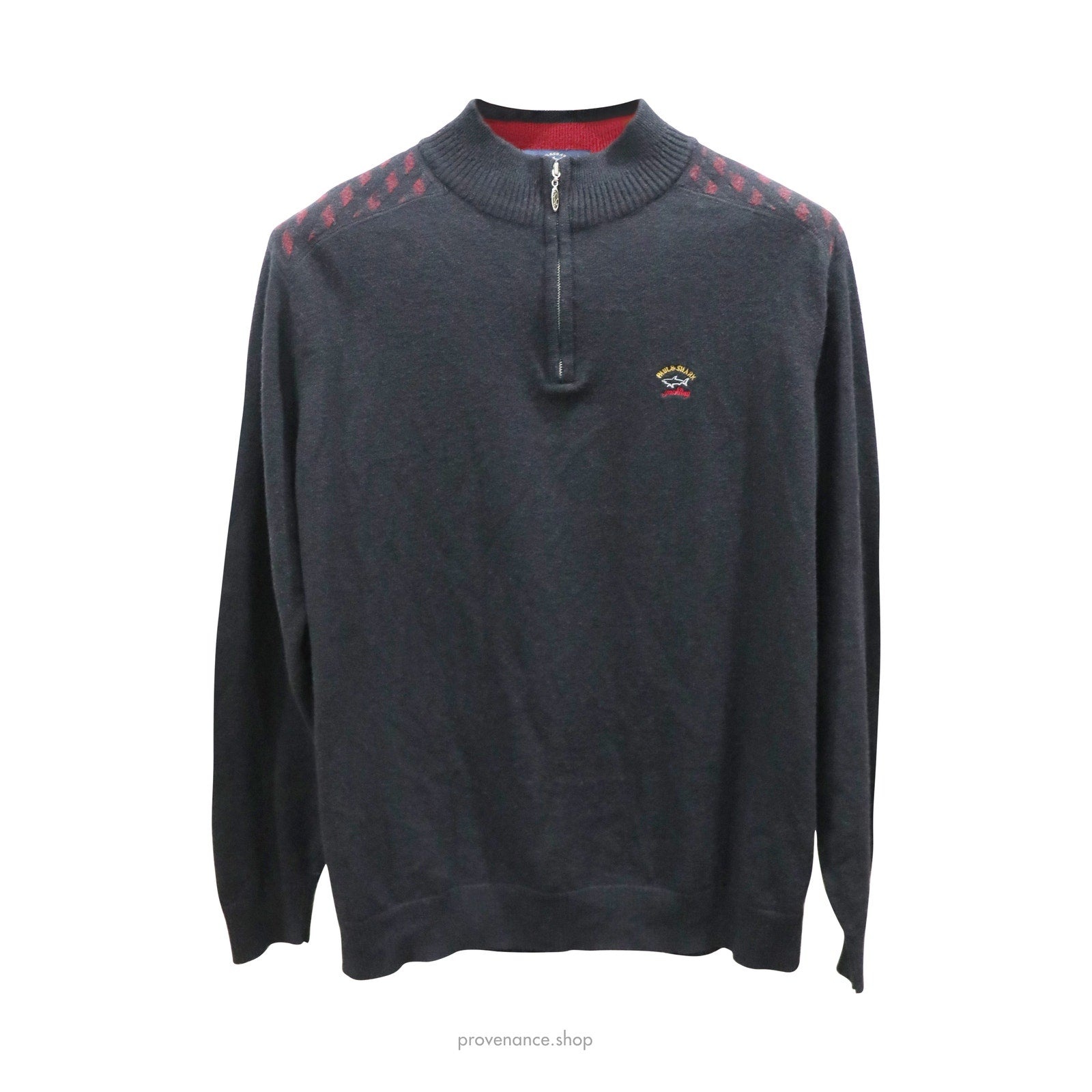 Yachting Quarter-Zip Wool Sweater - Black - 1