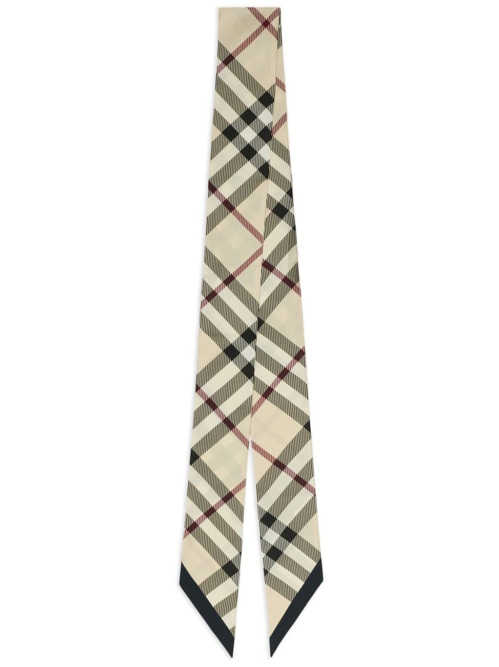 skinny check silk scarf - 1