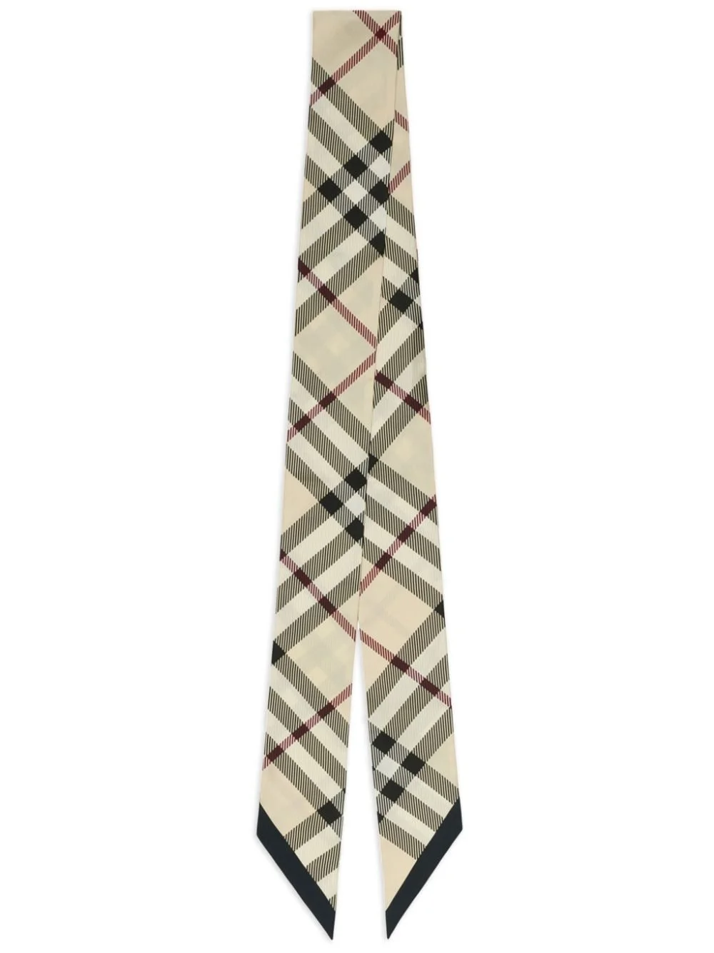 skinny check silk scarf - 1