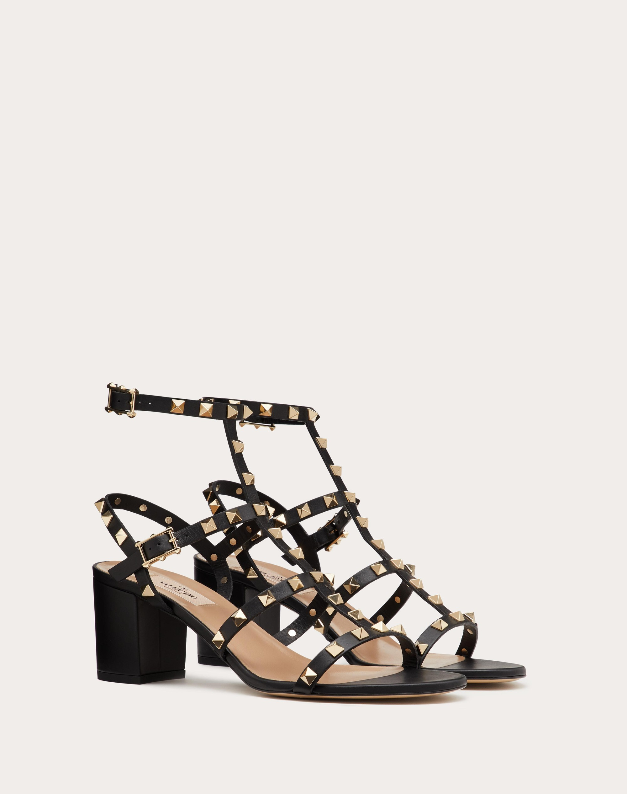 ROCKSTUD CALFSKIN ANKLE STRAP SANDAL 60 MM - 2