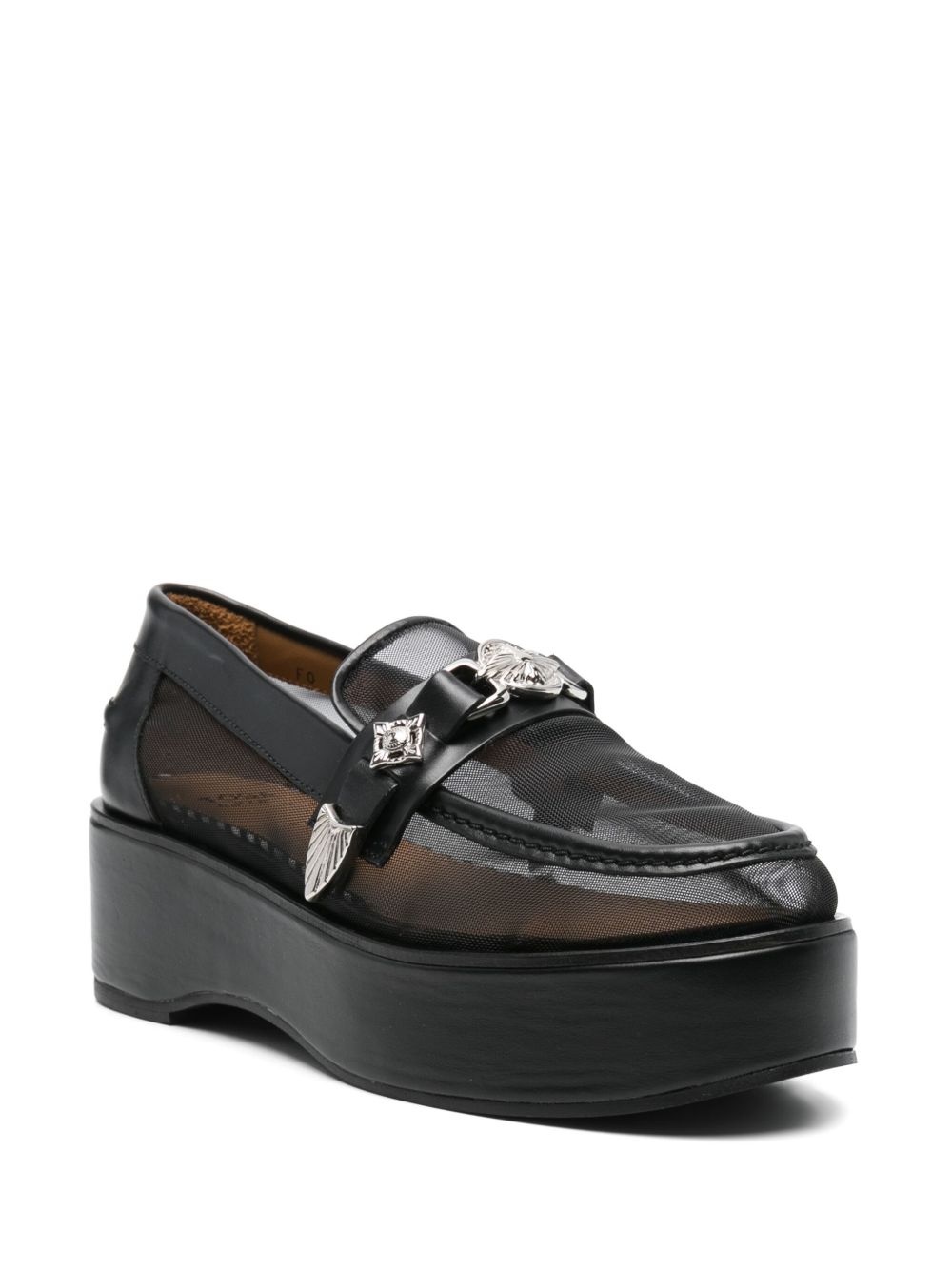 55mm leather heeled loafers - 2