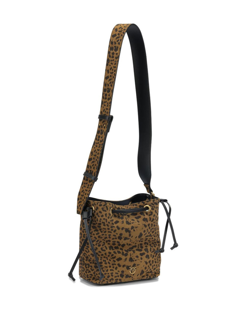 Leopard print drawstring shoulder bag 3
