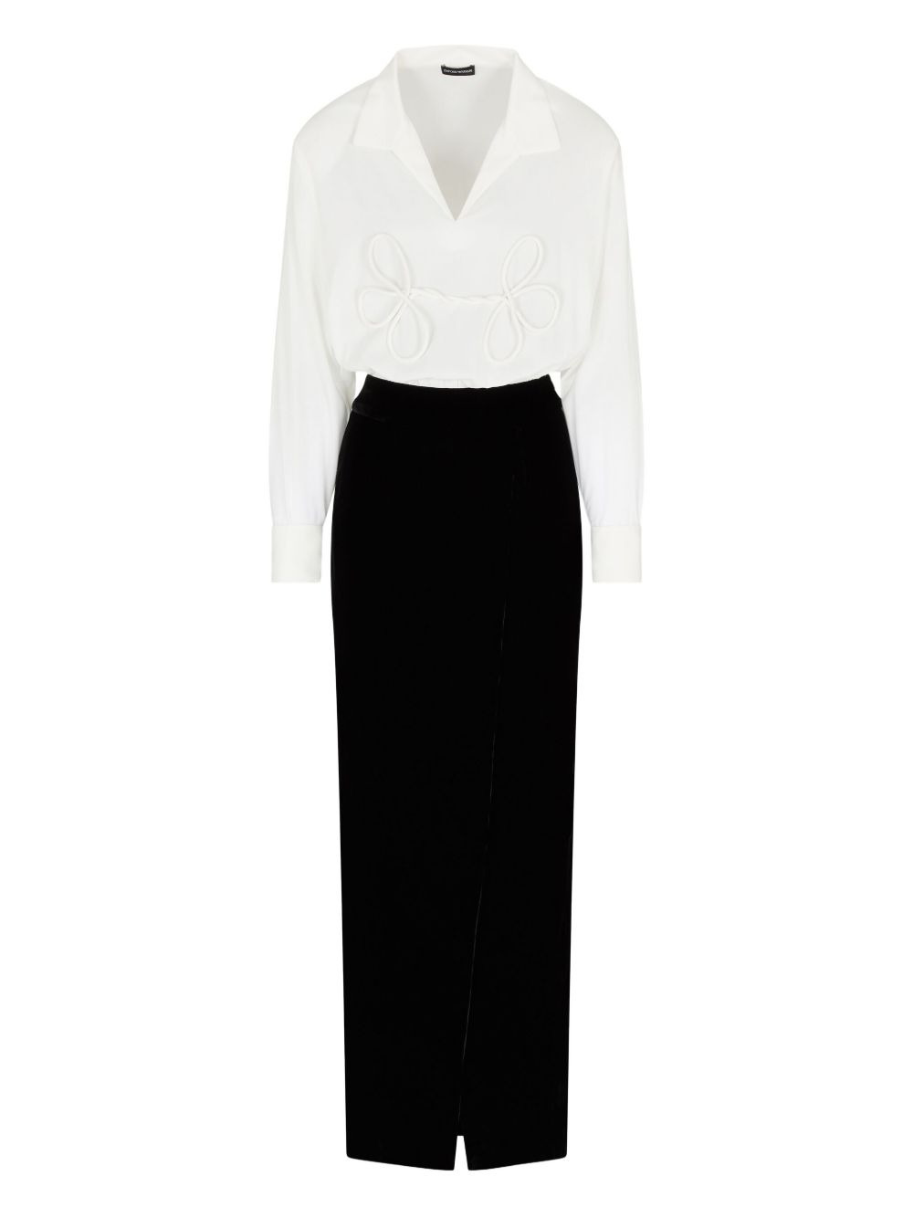 bow-detail velvet dress - 1