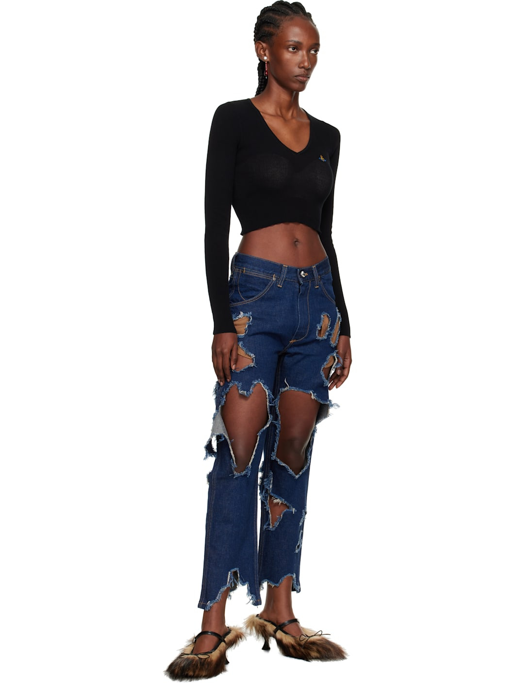 Black Bea Cropped Sweater - 4