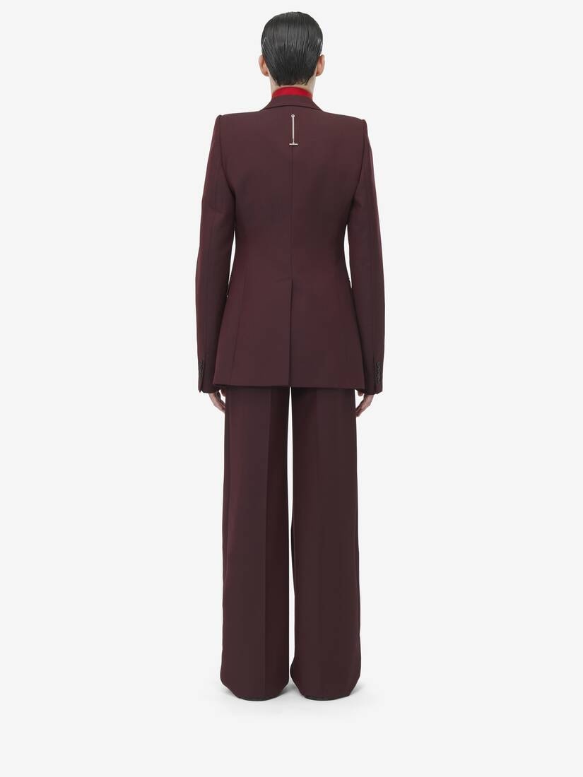 Stacked Shoulder Single-breasted Jacket - 5