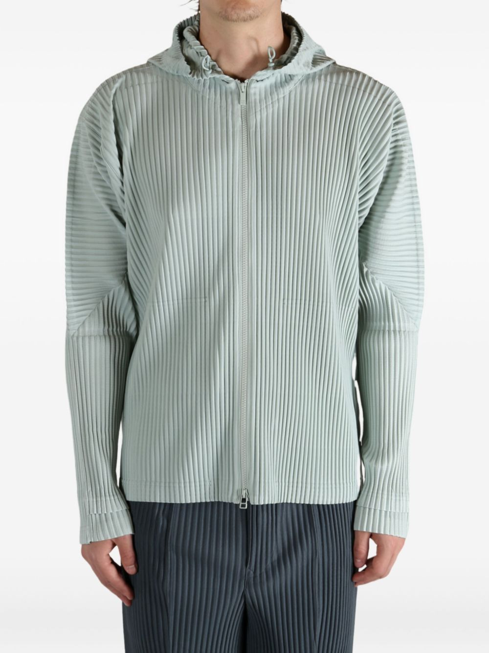 pleated hooded jacket - 3
