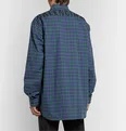 Oversized Button-Down Collar Logo-Print Checked Cotton-Poplin Shirt - 11