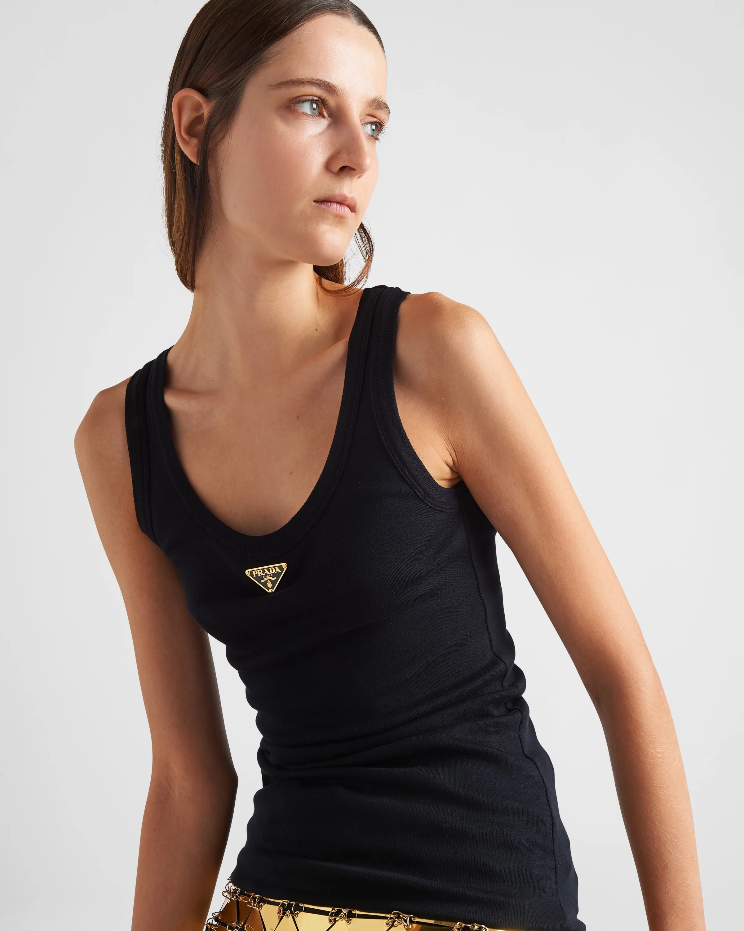 Prada Ribbed knit jersey tank top - 39546X_10Z0_F0002_S_222