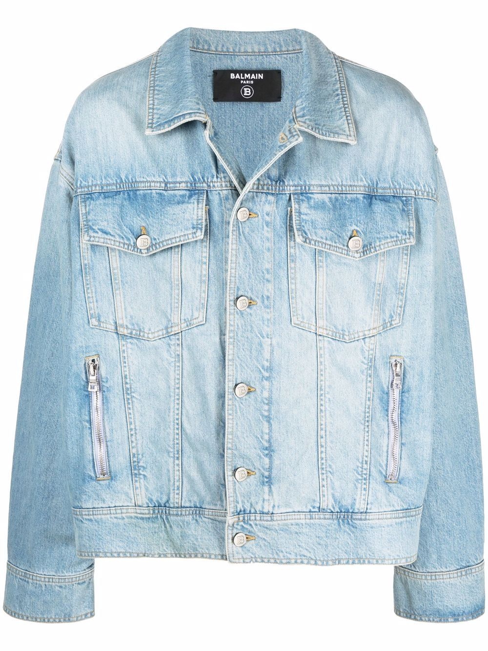 button-up denim jacket - 1