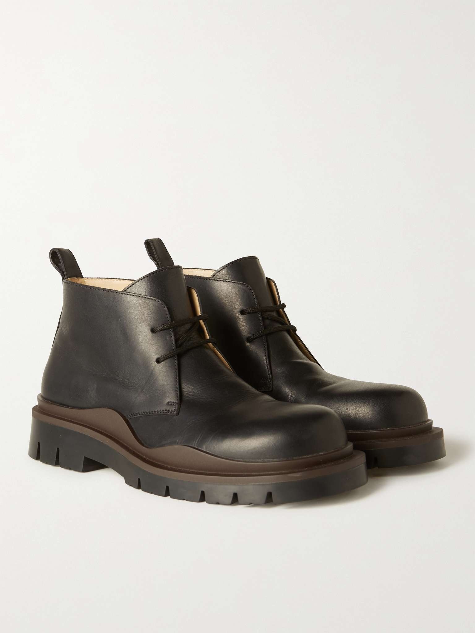 The Tire Rubber-Trimmed Leather Desert Boots - 4