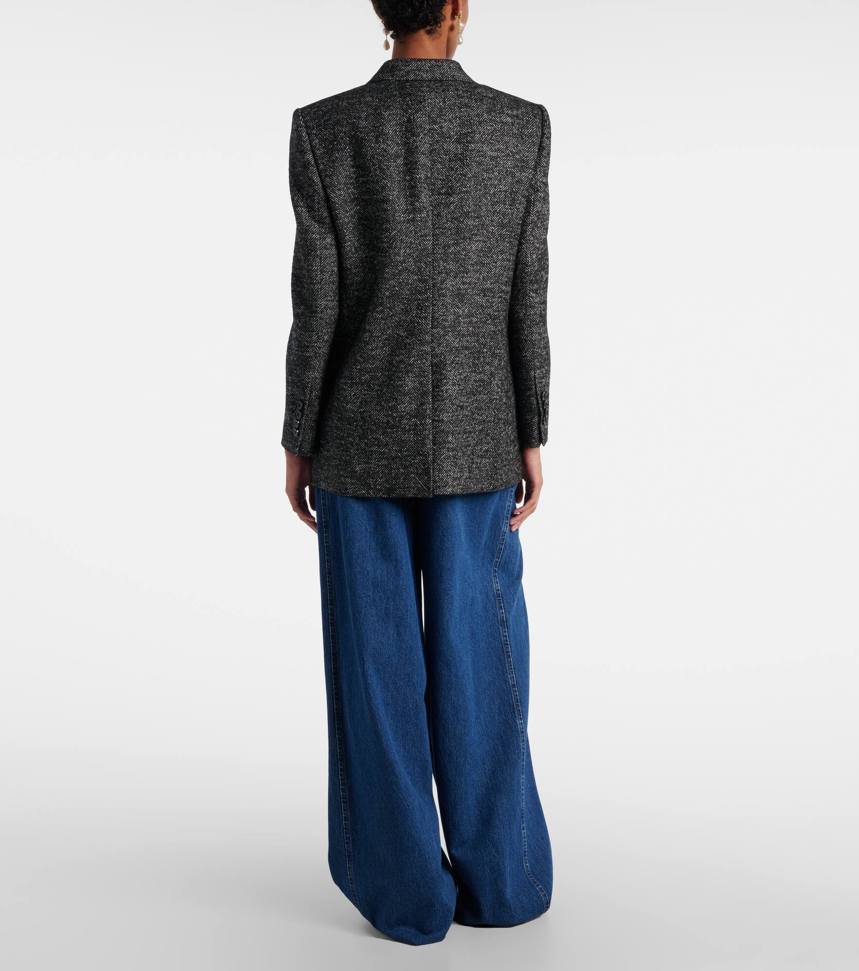 Double-breasted wool-blend jacket - 3