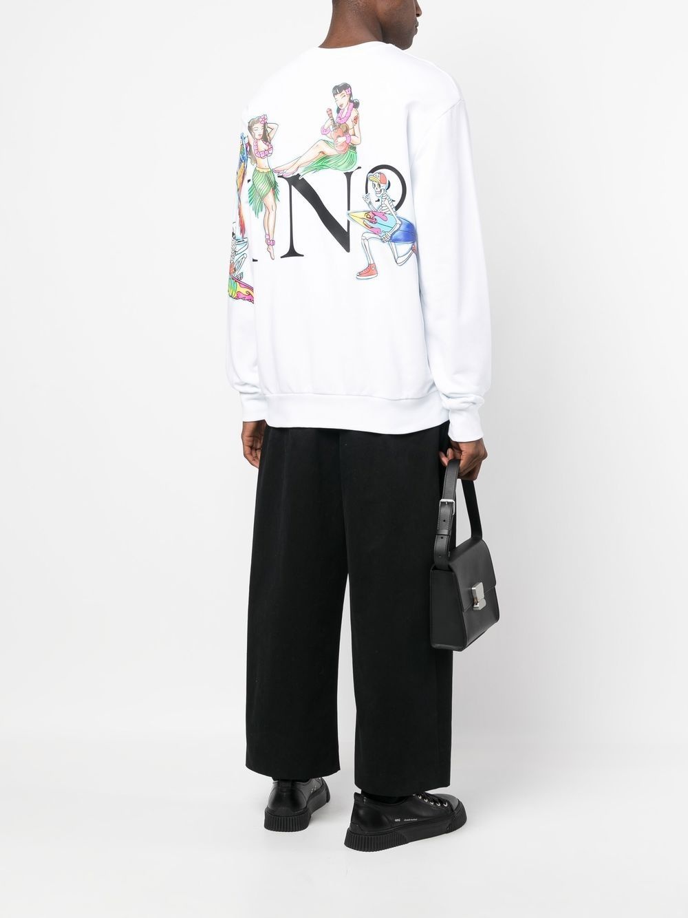logo-print crew neck sweatshirt - 2