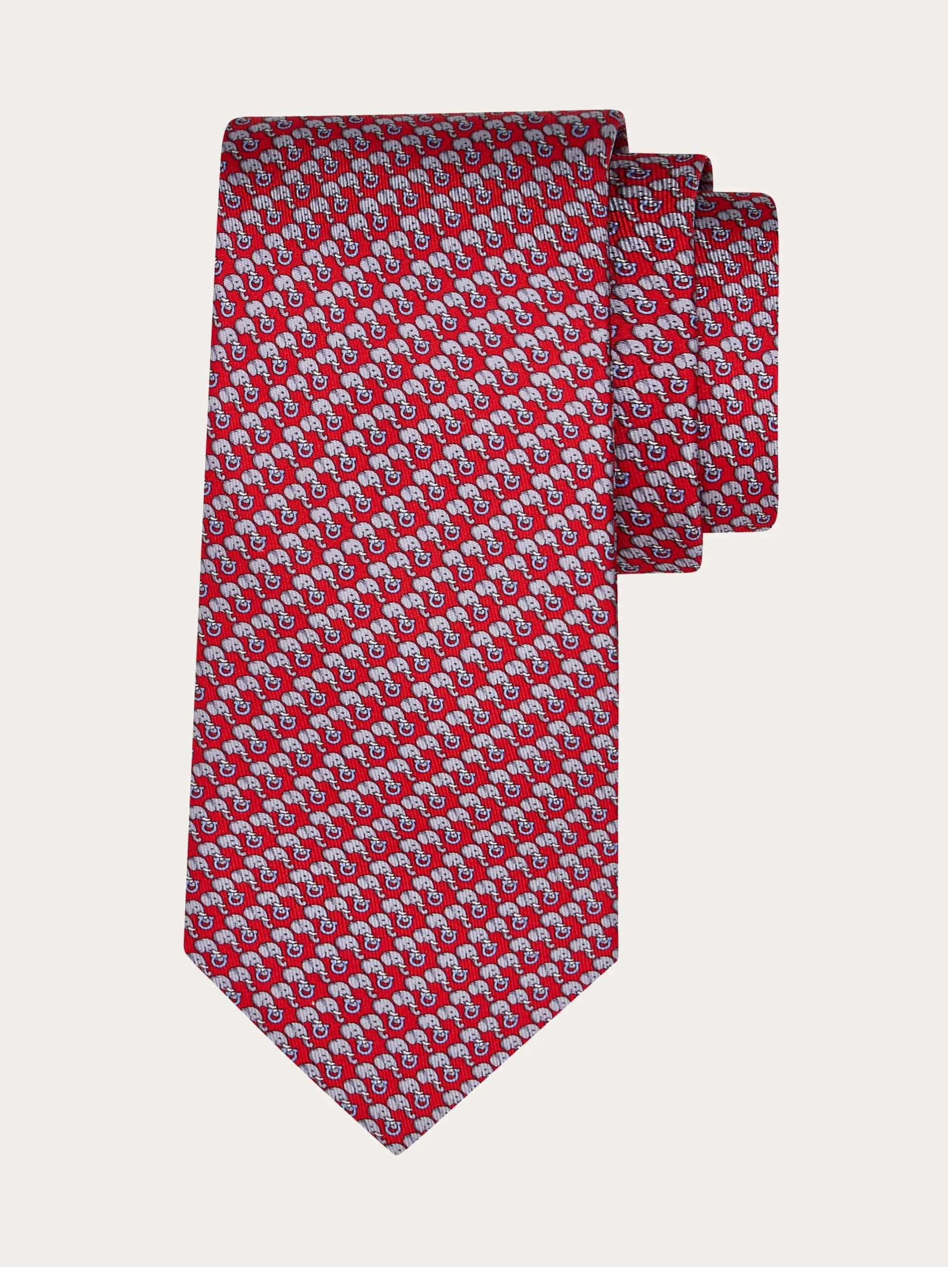 Elephant print silk tie - 1