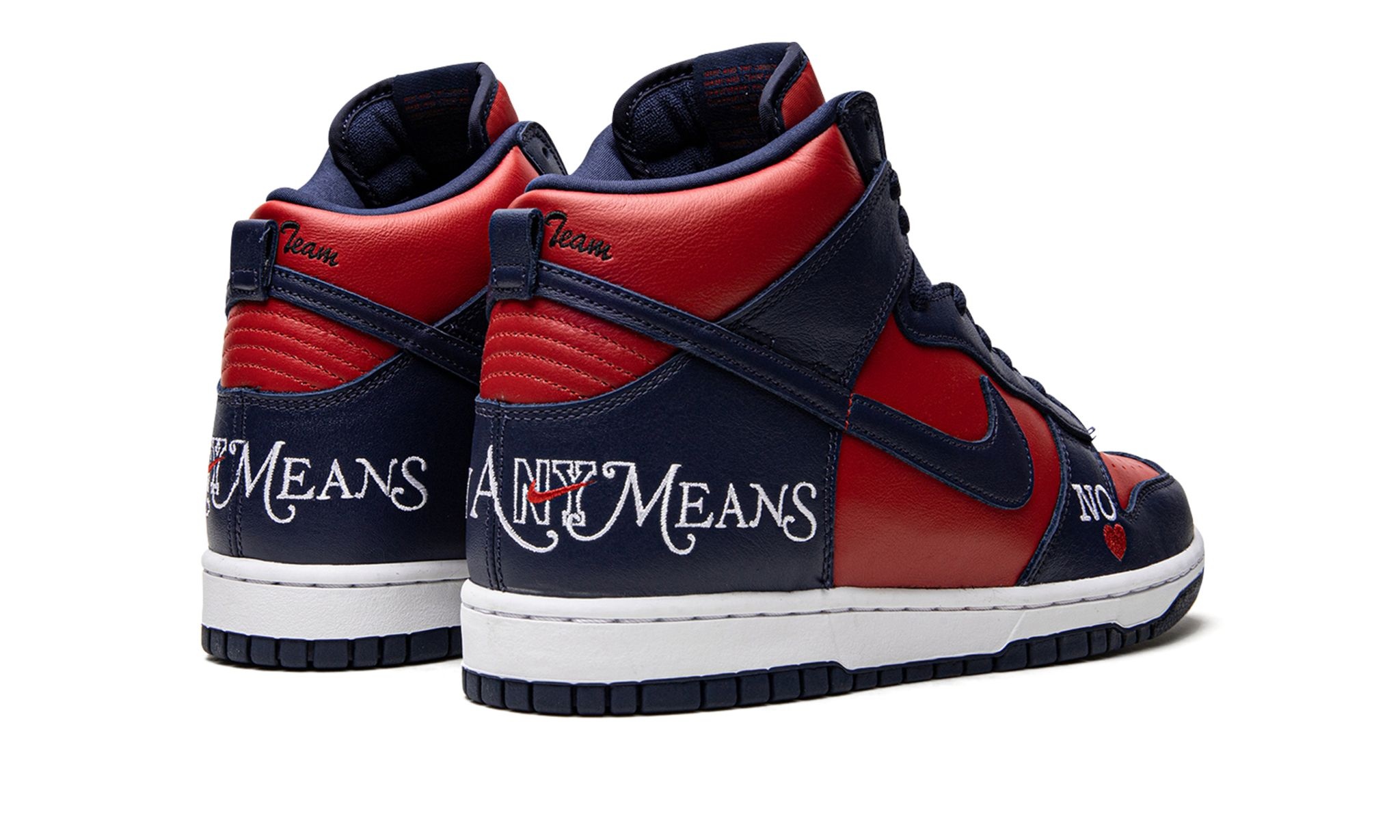 SB Dunk High "Supreme - By Any Means - Navy/Red" - 3