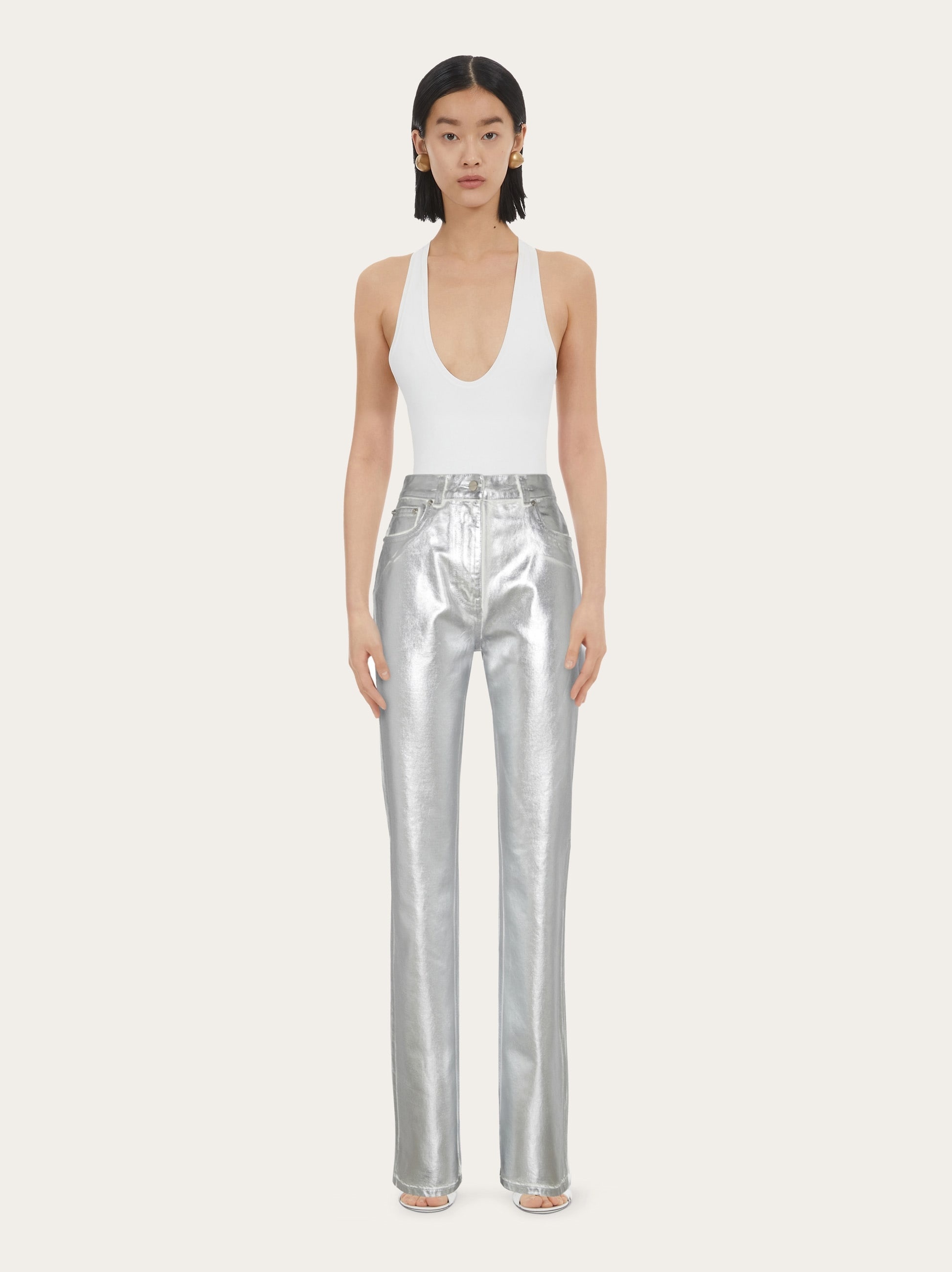 Laminated 5 pocket trouser - 5