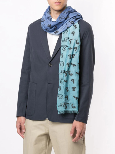 Paul Smith numbers print ombré scarf outlook