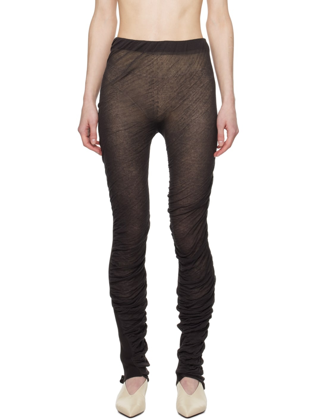 Brown Ambiguous Leggings - 1