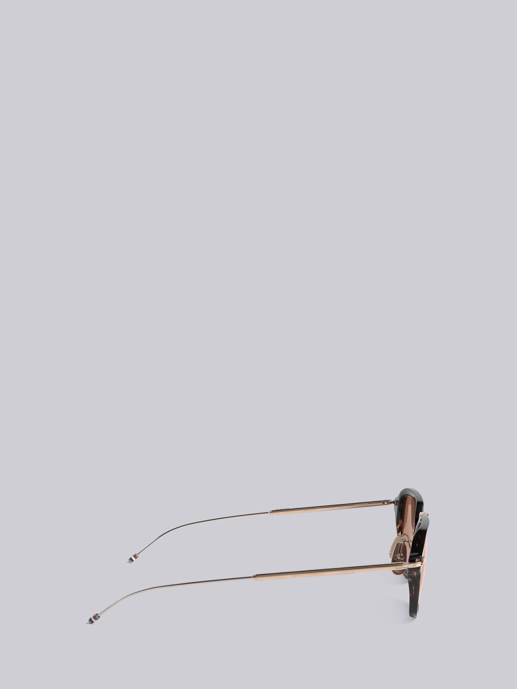 TB423 - Tortoise And White Gold Clubmaster Sunglasses - 3