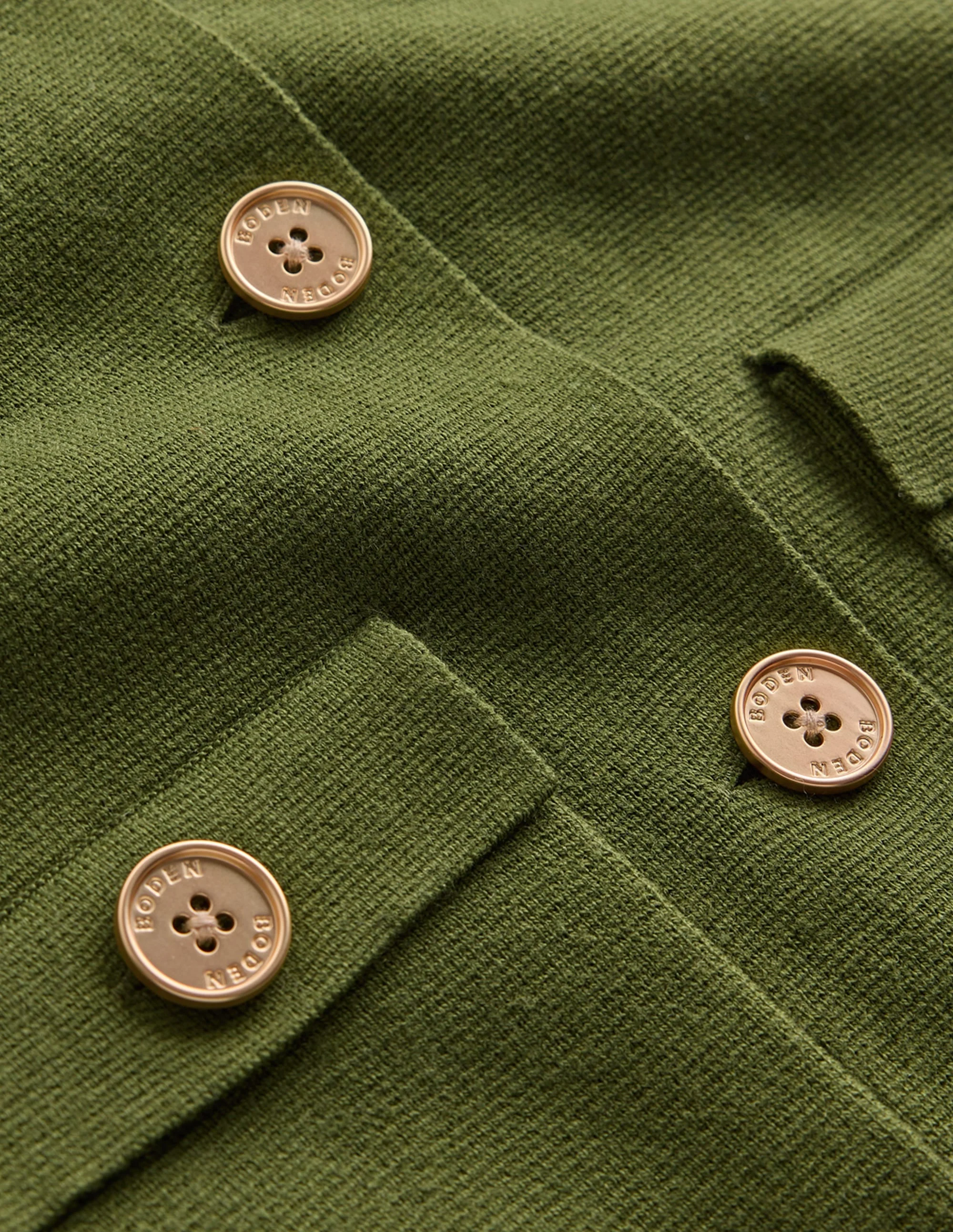 Phoebe Collared Knitted Jacket-Forest Green - 1