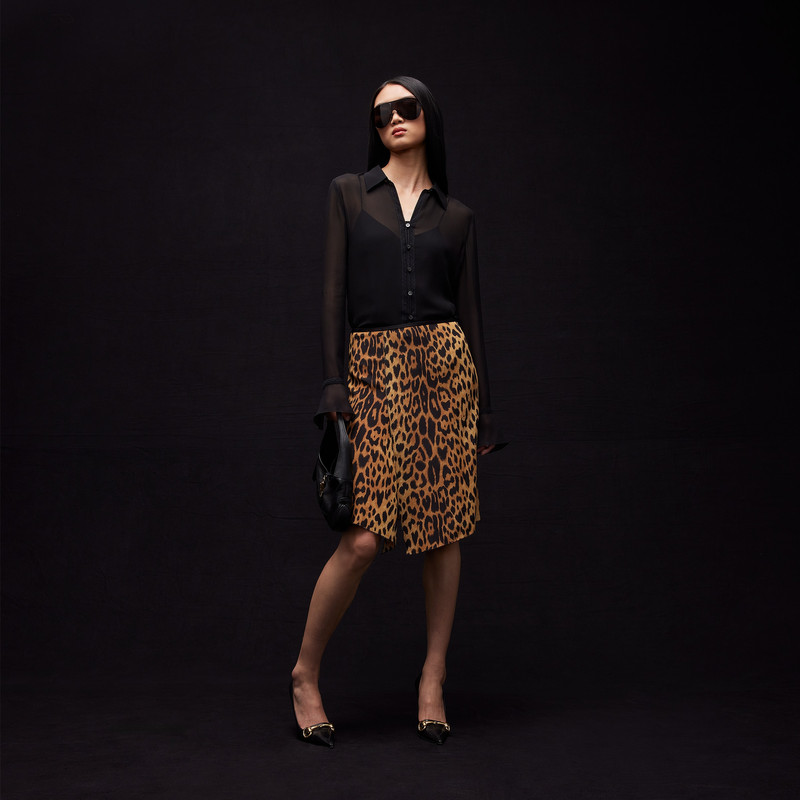Printed silk crêpe de chine skirt 3