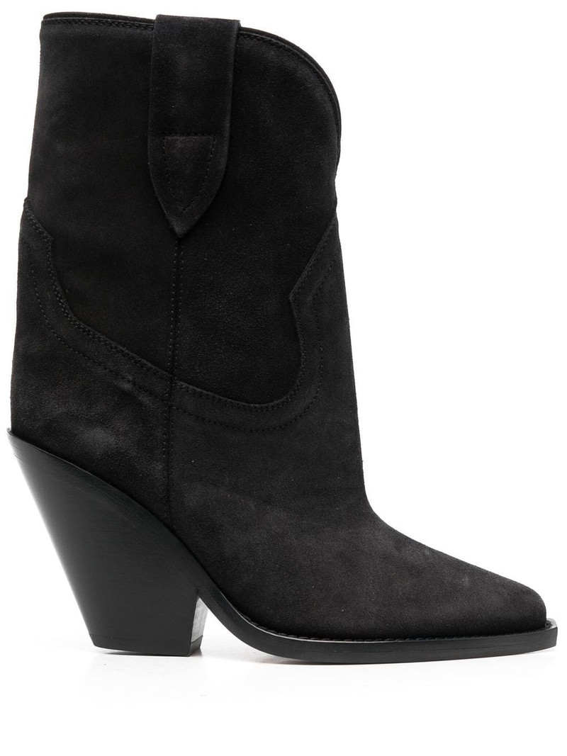 pointed-toe suede boots 1