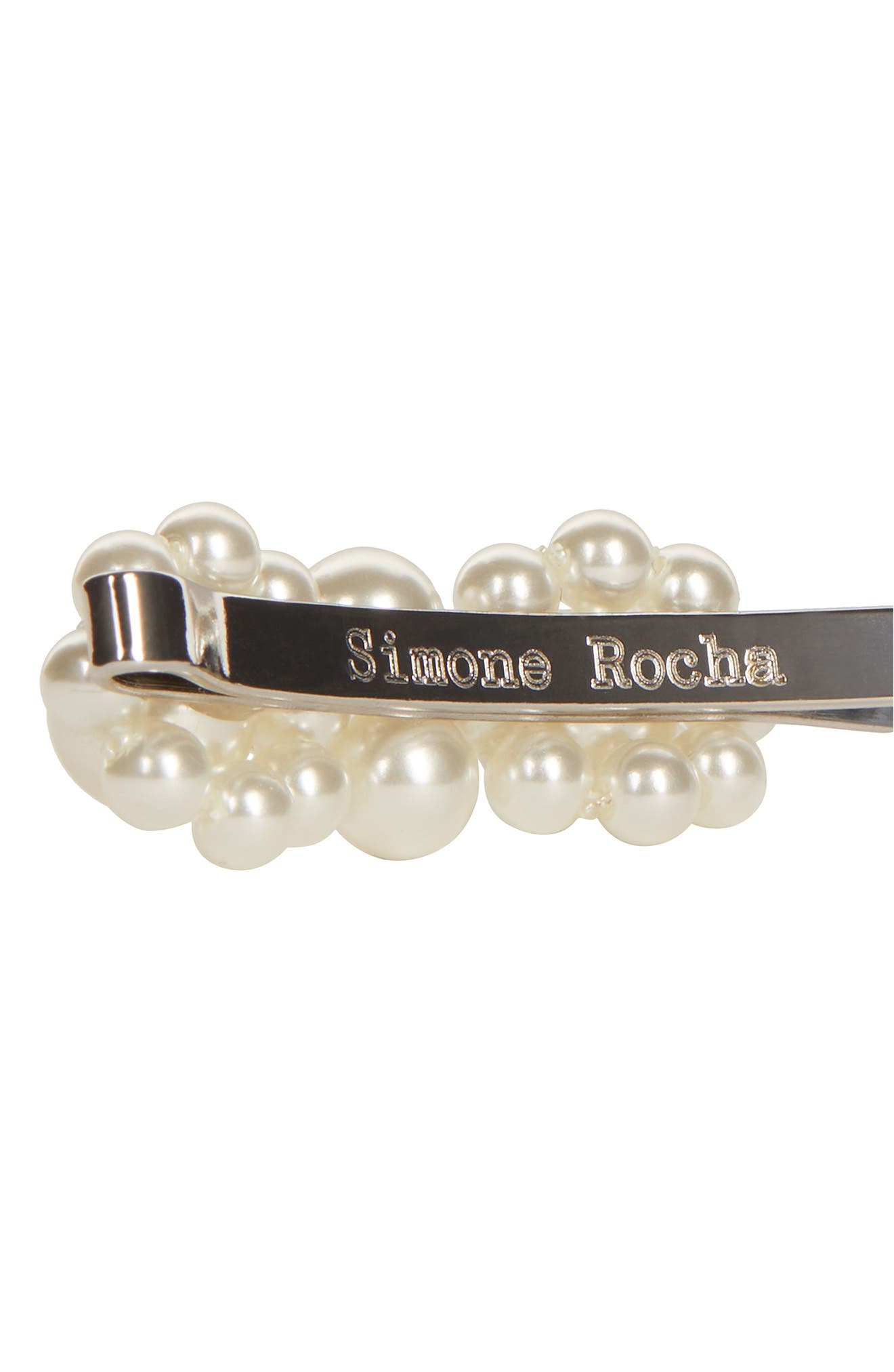 Mini Imitation Pearl Flower Hair Clip - 2
