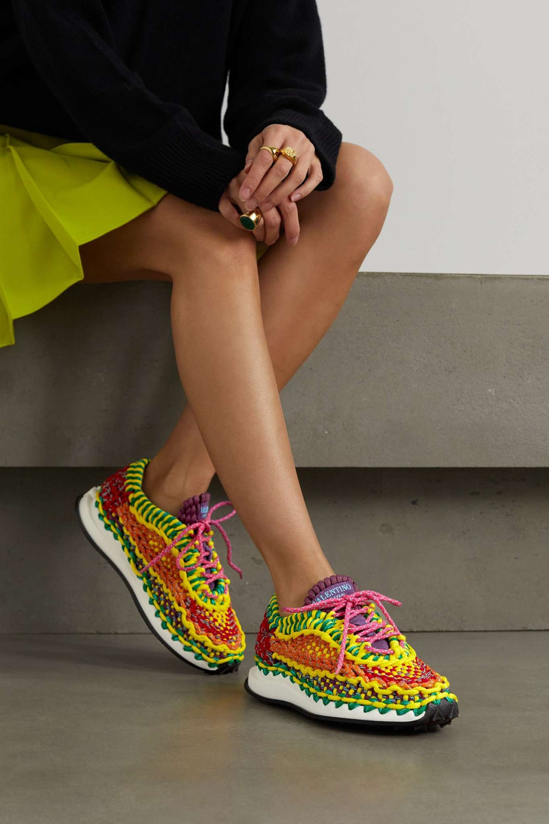 Valentino Valentino Garavani crochet-knit sneakers outlook