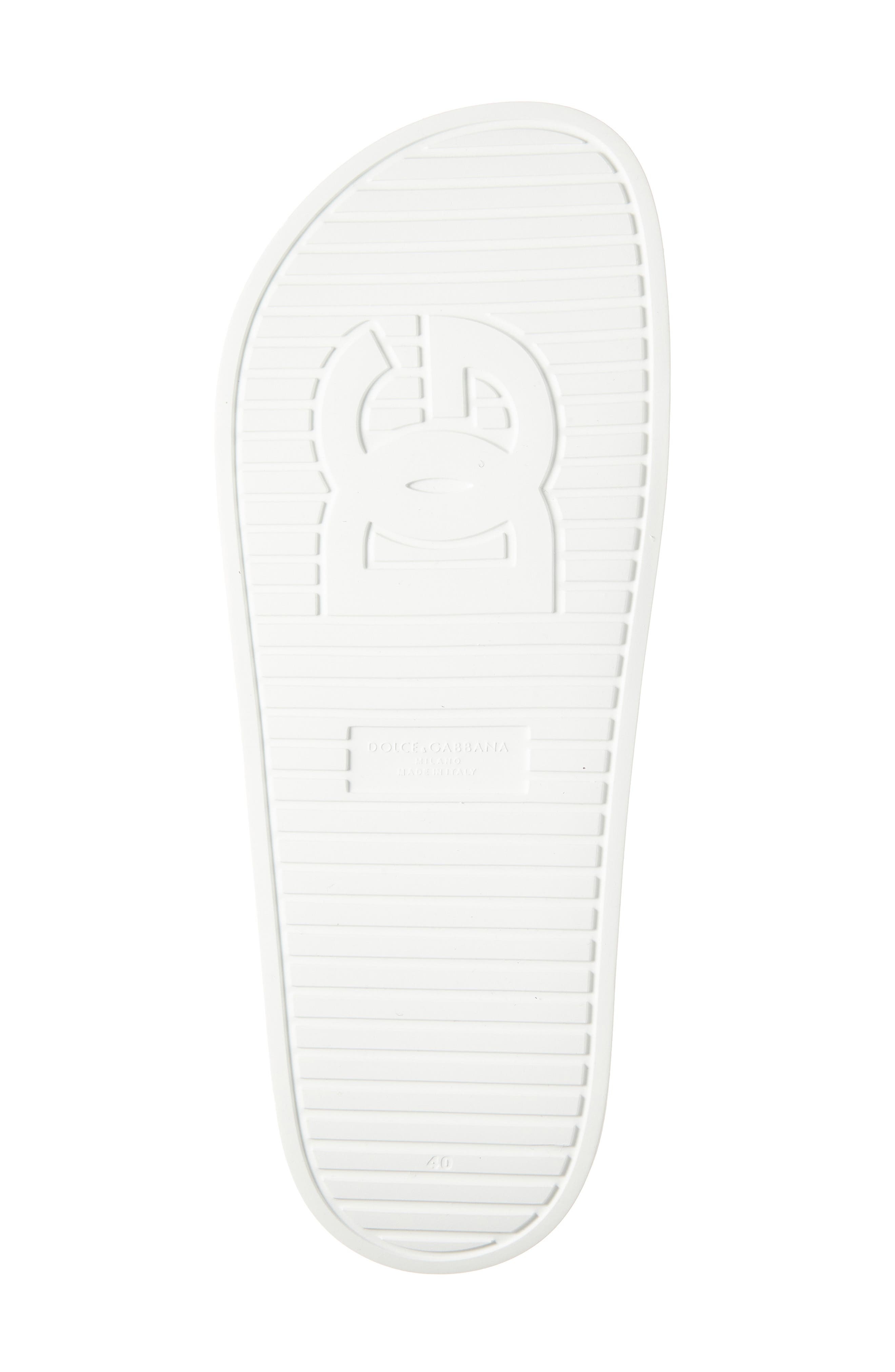Dolce&Gabbana Logo Embossed Sport Slide in 89697 White/Black at Nordstrom - 6